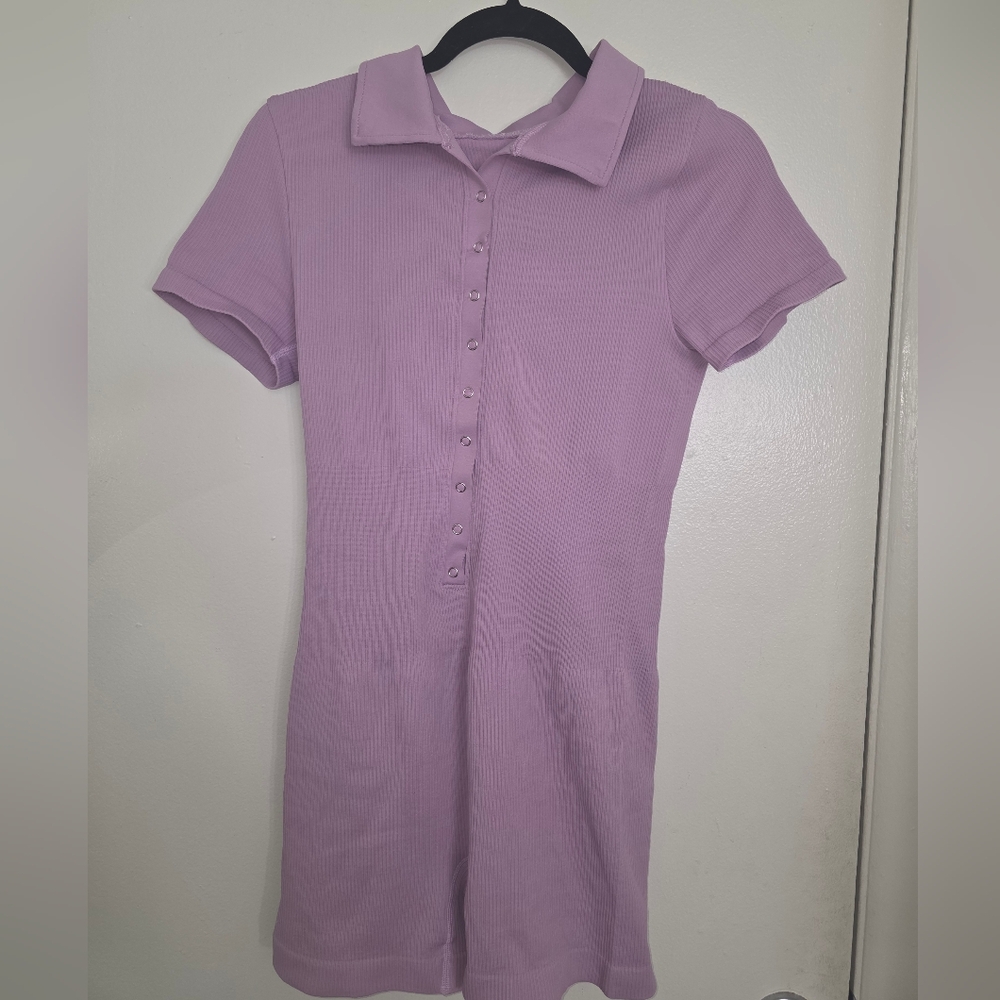 Elegant Lavender Polo Jumpsuit